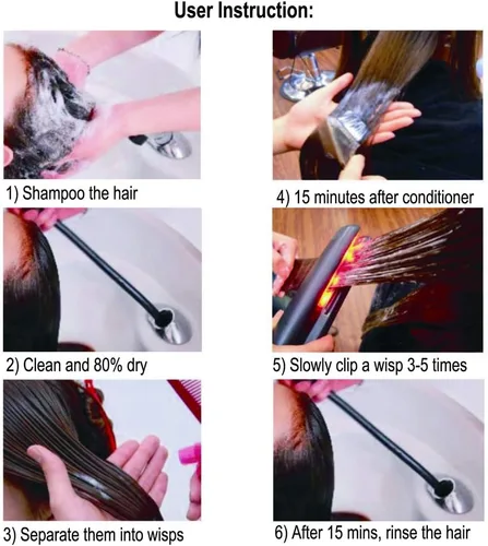 Miniatura 6 de Plancha ultrasónica profesional para el cuidado del cabello con infrarrojos ultrasónicos, plancha plana fría para tratamiento del cabello