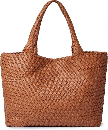 Miniatura 17 de Bolso de hombro tejido para mujer, asa superior de moda, piel vegana suave