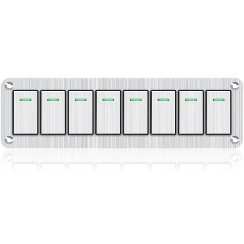 Miniatura 17 de Panel de interruptor 2 bandas de palanca de aluminio, interruptor basculante impermeable de 12V/24V para barco marino, interruptores