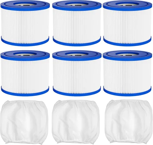 TidyMister Paquete de 6 cartuchos de filtro tipo VI para bañera de hidromasaje y spa compatibles con Lay-Z-Spa, Coleman SaluSpa 90352E 58323E (6