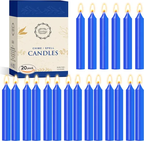 Miniatura 16 de Raajsee Paquete de 20 mini velas cónicas sin perfume, rojas 5 pulgadas (alto) velas para cena sin humo y sin goteo cera de parafina con mechas