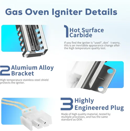 Miniatura 2 de Encendedor de horno de gas DG94-00520A actualizado para Samsung NX58H5600SS Nx58h9500WS Reemplazo para G-E Whirl-pool Hot-point 2692271 AP5577941