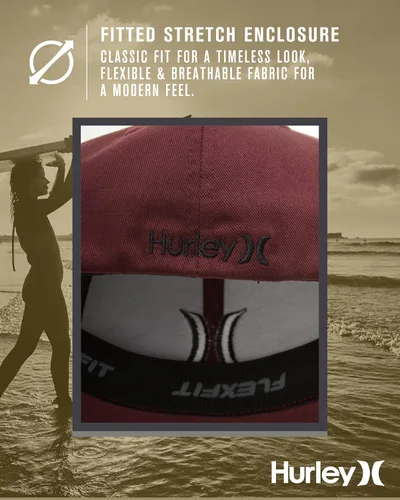 Miniatura 117 de Hurley Gorra de béisbol para hombre - Flexfit - Gorras de béisbol ajustadas para hombre (tamaños: S-XL)