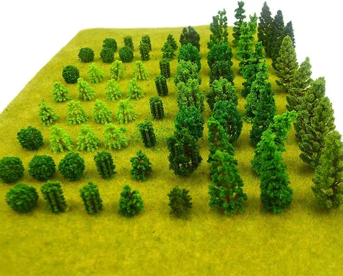 70pcs Mini modelo árboles tren paisaje mixto miniatura árboles artificial Wargame falso árbol ferrocarril paisaje diorama suministros paisaje