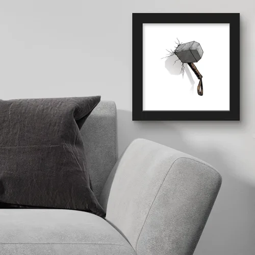 Miniatura 4 de Trends International Gallery Pops Marvel Comics Avengers - Póster de pared de martillo Mjolnir para pared, 12 x 12 pulgadas, versión enmarcada