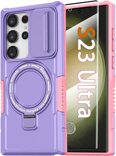 Miniatura 88 de Funda magnética para Samsung Galaxy Note 20 Ultra con soporte de anillo [con protector de pantalla] [Compatible con carga inalámbrica MagSafe] Funda