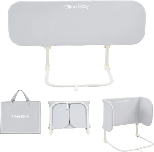 Miniatura 9 de Ciilee Baby Barandas de cama para niños pequeños, barandas de protección para camas de niños, barandillas laterales plegables para camas