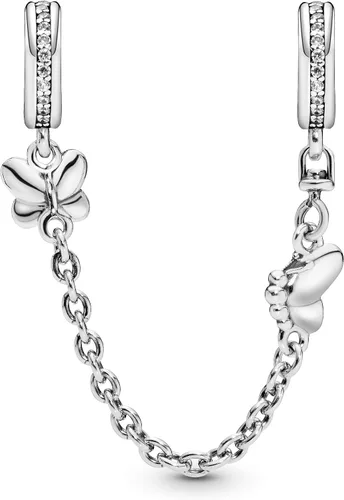 Miniatura 3 de PANDORA Joyería - Cadena de seguridad de mariposa con circonita cúbica en plata de ley 20 pulgadas Metal Circonita cúbica