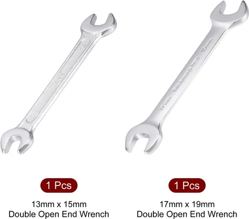 Miniatura 3 de uxcell Llave métrica de doble extremo abierto de 0.669 in x 0.748 in, 0.512 in x 0.591 in, apertura en forma de U para hacer bricolaje a mano