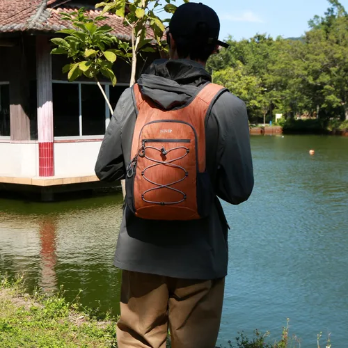 Miniatura 3 de BOVIP Mochila de senderismo de 20L Mochila de senderismo plegable ligera Mochila de viaje pequeño al aire libre plegable bolsa de hombro naranja