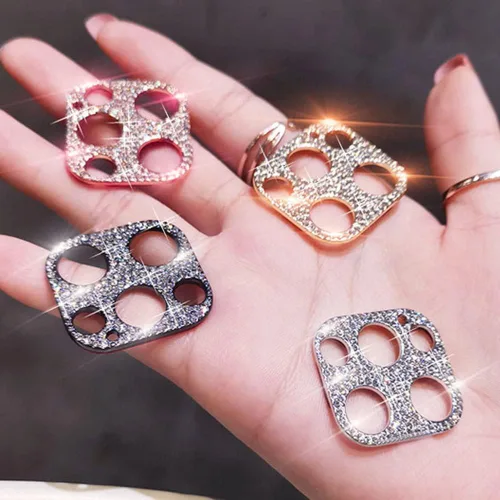 Miniatura 6 de Omio [Paquete de 2] para iPhone 12 Pro Max cubierta protectora de lente de cámara 3D Bling Diamond Lens Cover Glitter Diamond Lens Protector