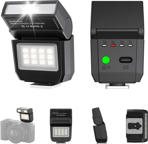 Ulanzi SL03 Mini Flash Speedlite GN8 Potente 6500K Luz de flash en la cámara, 4 niveles de potencia, compatible con Sony
