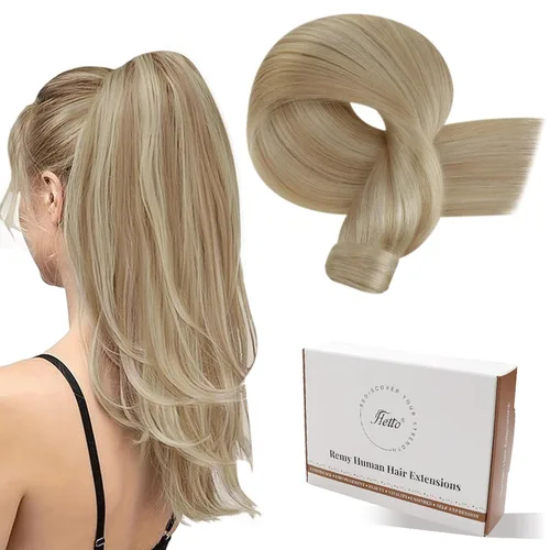 Miniatura 30 de Hetto - Extensiones de cabello humano onduladas con clip, color #2 castaño oscuro, extensiones de cabello humano natural para cabeza completa