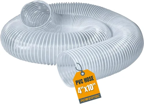 Miniatura 13 de POWERTEC manguera de recolección de polvo de 2 1/2 pulgadas x 50 pies, manguera colectora de polvo de PVC flexible de 2.5 pulgadas para sierra