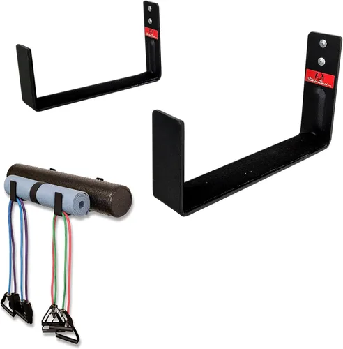 Miniatura 6 de StoreYourBoard Estante de almacenamiento para esterilla de yoga, XL, ganchos de pared de rodillo de espuma, 3 tapetes de ejercicio, organizador