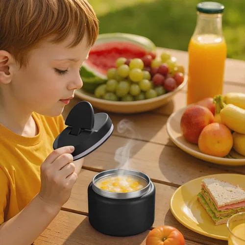 Miniatura 7 de Termo de sopa de 14.5 onzas para comida caliente para niños, tarro de comida aislado al vacío, termo de sopa sin torsiones para comida caliente