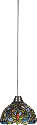 Miniatura 127 de Toltec Lighting Paramount - Mini colgante de 1 luz en acabado negro mate con cristal de arte perla de 7 pulgadas y estilo negro