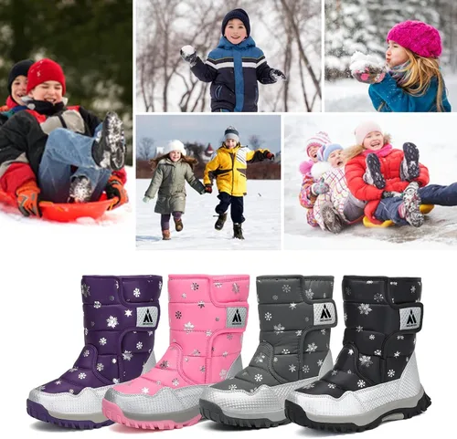Miniatura 7 de Mishansha - Botas de nieve para niñas, niños niños pequeños niños grandes invierno, cálidas, impermeables, antideslizantes, anti colisión, corte
