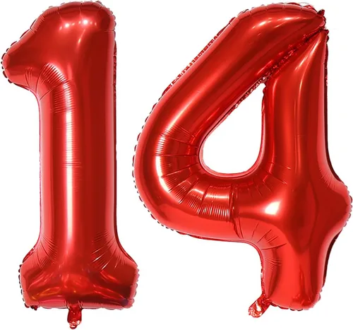 Miniatura 53 de Globo de helio rojo del número 10 de 40 pulgadas, autosellado para decoración de fiesta de cumpleaños y decoración de fiesta de aniversario (rojo 10)