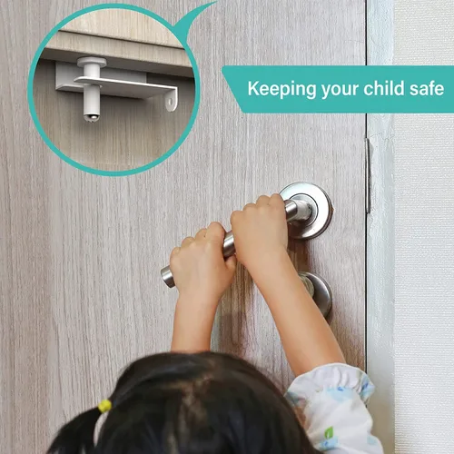 Miniatura 9 de Cerradura superior de puerta a prueba de niños, cerraduras de puerta superior BILLROAD para seguridad de niños hechas de metal resistente