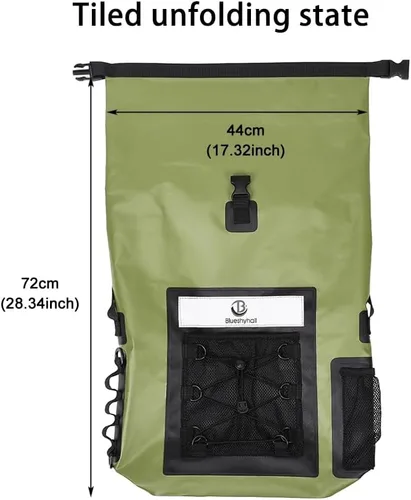 Miniatura 6 de Blueshyhall Mochila seca impermeable para acampar de viaje al aire libre, 30L Verde, Viajes