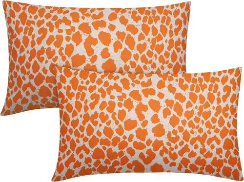 Miniatura 18 de Juego de 2 fundas de almohada de 16 x 16 pulgadas con estampado de leopardo, diseño de leopardo, con cremallera, decoración del hogar para sofá