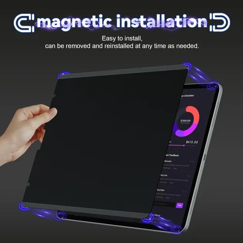 Miniatura 5 de IPROKKO Protector de pantalla magnético de privacidad compatible con iPad de 9ª, 8ª, 7ª generación de 10.2 pulgadas (2021/2020/2019) y iPad Air 3th