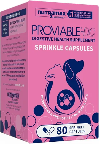 Miniatura 13 de Nutramax Proviable Probióticos para Perros y Gatos, Suplemento Diario para la Salud Digestiva con Múltiples Cepas de Bacterias, Probióticos