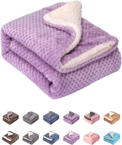 Miniatura 29 de Manta mullida o manta mullida para bebé niña o niño, suave y cálida y acogedora manta de vellón coral para bebé, bebé o recién nacido, manta