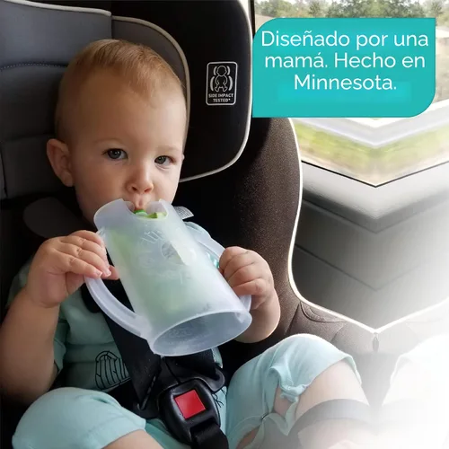 Miniatura 6 de Flipping Holder Soporte para Bolsas de Alimentos a Prueba de Apretones para Niños Pequeños, Bebés, Niños, Sin Desorden, Soporte para Caja de Jugo