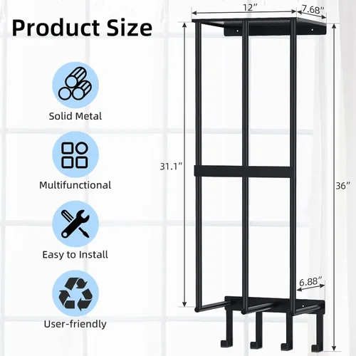 Miniatura 2 de Estante de almacenamiento para sillas de camping para la pared del garaje, estante de almacenamiento para sillas de camping de metal con soporte