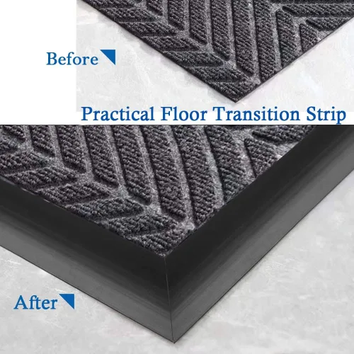 Miniatura 7 de Tira de transición de suelo autoadhesiva para alfombras y pisos, tira de borde de PVC para transición de umbral adecuada para umbral de altura Negro
