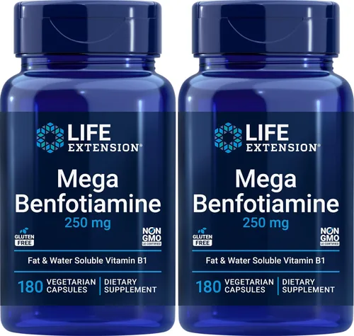 Miniatura 4 de Life Extension Mega Benfotiamina, 250 mg, 180 cápsulas vegetales con tiamina - Suplemento de vitamina B1