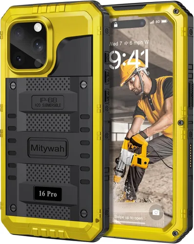 Miniatura 50 de Mitywah Funda impermeable para iPhone 7/iPhone 8 / iPhone SE 2020, funda de metal resistente de grado militar, protección de cuerpo completo