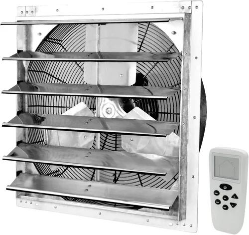 Miniatura 10 de iLiving Ventilador de escape de obturador de 10 pulgadas con termostato inalámbrico inteligente controlado a distancia y humedad, ventilador