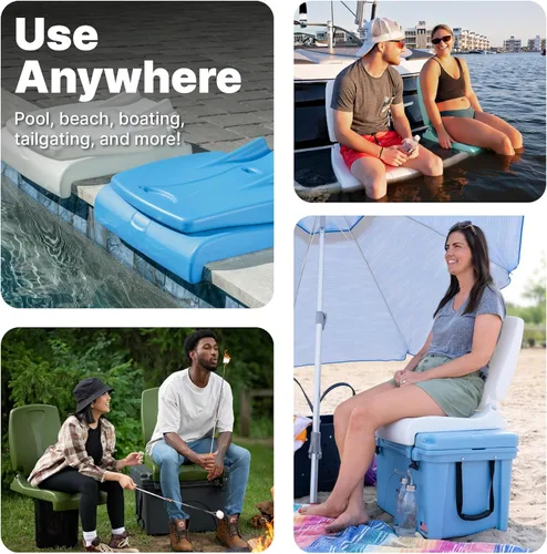 Miniatura 7 de Step2 Flip Seat - Asiento plegable, silla portátil para exteriores, piscina, plataformas traseras, campamento, silla de picnic; proporciona apoyo
