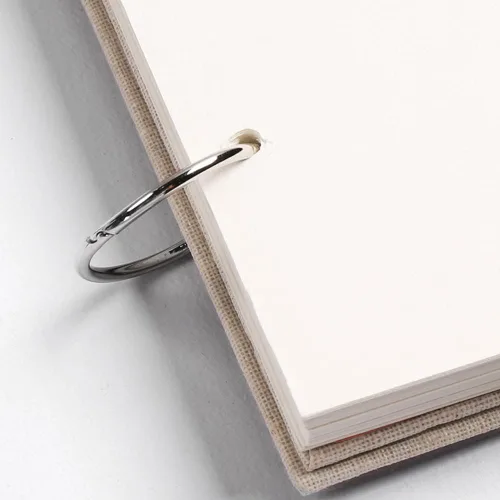 Miniatura 4 de Cuaderno de dibujo de hojas sueltas recargable, cuaderno de bocetos en espiral, cuaderno de bocetos de lino, tapa dura, 120 páginas, 160 GSM (L)