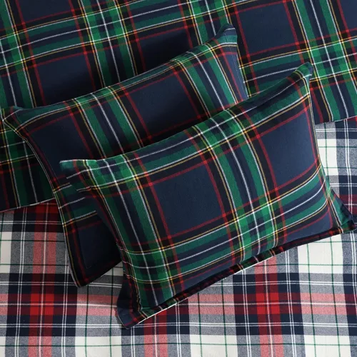 Miniatura 4 de Levtex Home - Spencer Plaid Navy - Juego de edredón individual (68x88 pulgadas) + una funda de almohada (20x26 pulgadas) - A cuadros - Rojo, verde