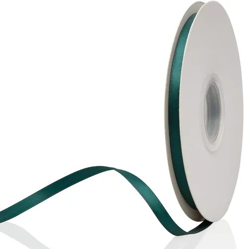 Miniatura 75 de Cinta de satén de doble cara verde manzana de 1-1/2 x 50 yardas, rollos de cinta de tela de alta densidad de color sólido, ideal para envolver