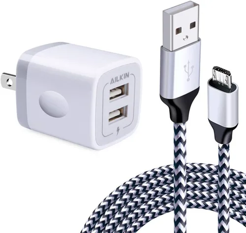 Miniatura 12 de AILKIN Cargadores de iPhone, [certificado Apple MFI] Cable Lightning trenzado de 6 pies de largo + cargador de pared USB, cable de alimentación