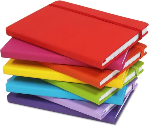 Miniatura 9 de Cuaderno Diario Encuadernado de Liend Negro A5, Libreta de 7mm con Rayas Universitarias, Para Escritura, Trabajo, Escuela, Viajes y Toma de Notas