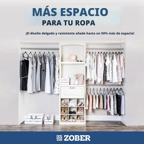 Miniatura 5 de Zober - Paquete de 50 perchas de terciopelo negro para abrigos, pantalones y ropa de vestir; perchas de fieltro fuertes y antideslizantes con giro