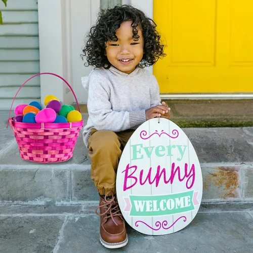 Miniatura 2 de Huevos de Pascua de plástico sorpresa juguetes ciegos bolsas de colores surtidos brillantes y vacíos, cestas de manualidades para juegos de caza