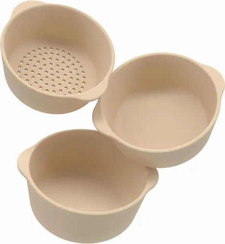 Inspire My Play - 3 cuencos y tamiz anidables - Perfecto para bandeja de juegos sensoriales - Accesorios para contenedores sensoriales - Suministros