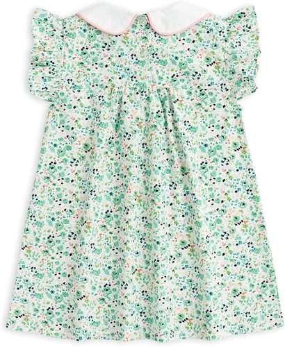 Miniatura 2 de Simplee kids Vestido casual para niñas pequeñas, vestido fruncido con estampado floral para primavera y verano de 1 a 6 años