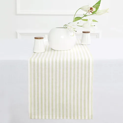 Miniatura 36 de Solino Home Camino de mesa de lino de 36 pulgadas – Amalfi Stripe 100% lino puro, camino de mesa azul marino y blanco, 14 x 36 pulgadas, ideal