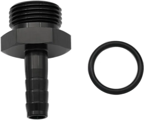 Miniatura 15 de Aluminio -4 AN ORB macho a 1/4 "(6.35mm) Barb Push On Manguera Adaptador Negro