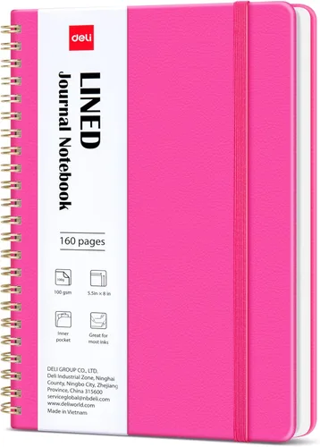 Miniatura 13 de deli Purple Lined Spiral Journal Notebook, 160 Pages, A5 (5.5"x8") Hardcover Writing Notebook, College Ruled Spiral Bound Journal for Women & Men