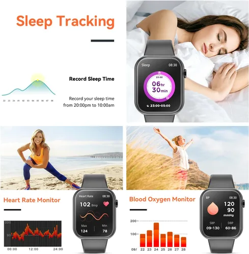 Miniatura 4 de Hwagol Reloj Inteligente (Contestar/Hacer Llamadas) Rastreador de Fitness de 1.85 Pulgadas, Esferas DIY/Podómetro/Calorías/Múltiples Modos