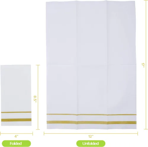 Miniatura 2 de FOCUSLINE 200 servilletas de baño desechables con tacto de lino, suaves y absorbentes, toallas de mano de papel para invitados, toallas de mano